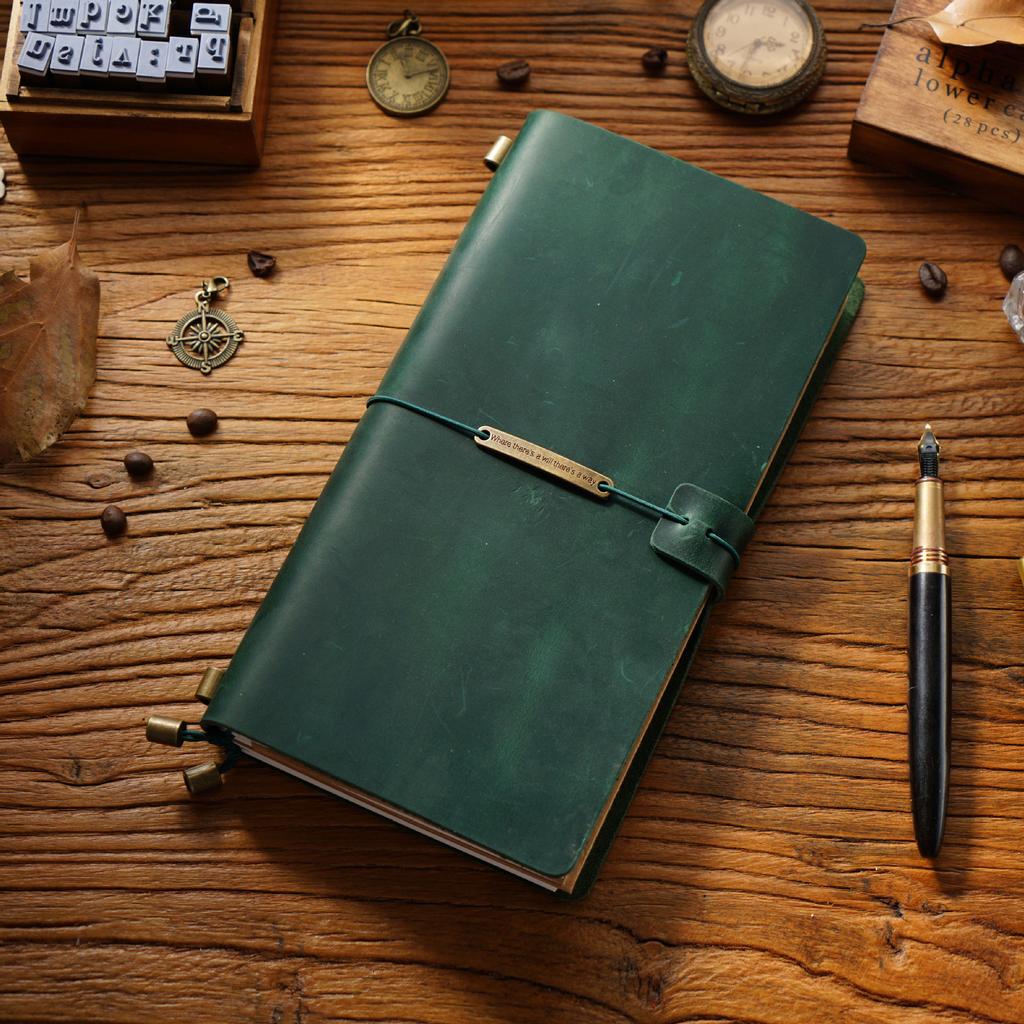 2026 First Layer Cowhide Notebook Genuine Leather Retro Travel Notebook Handmade Loose-leaf Notepad Diary Spot
