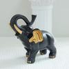Elephant Ornament Black Golden Animal Design Resin Figurine Symbolizing Good Luck Strength Wisdom Elephant Sculpture