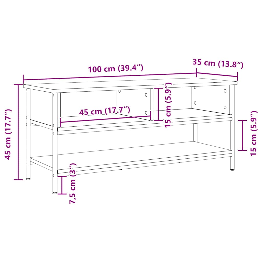 TV Cabinet Set Artisan Oak 100 x 35 x 45 cm Particleboard