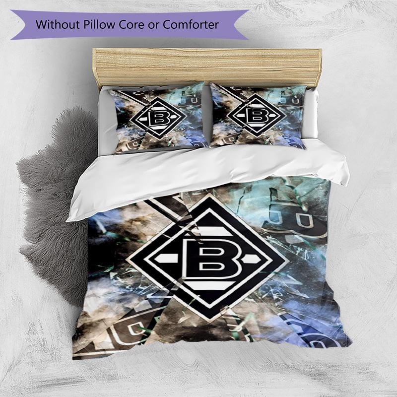 3pcs Duvet Cover Set (1*Duvet Cover + 2*Pillowcase, Without Core), Borussia Monchengladbach Print Bedding Set, Bedroom Decor, All‑Season, Birthday Gif