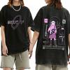 Gewaschenes Vintage Anime Bocchi The Rock Gotoh Hitori Grafik T-Shirt Herren Damen Freizeit Baumwolle Übergroße T-Shirts Streetwear Unisex
