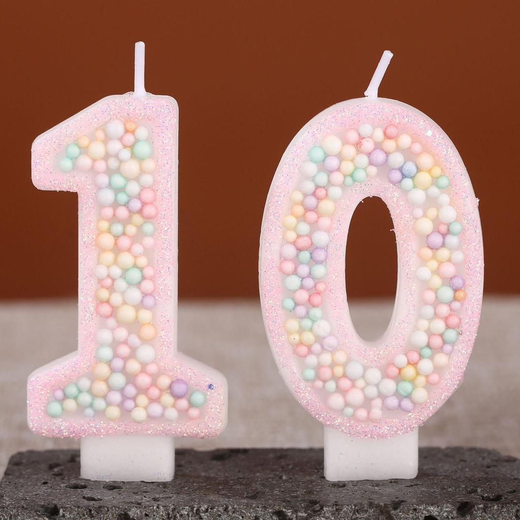 Macaron Foam Birthday Candles - Creative Number Cake Decorations for Kids