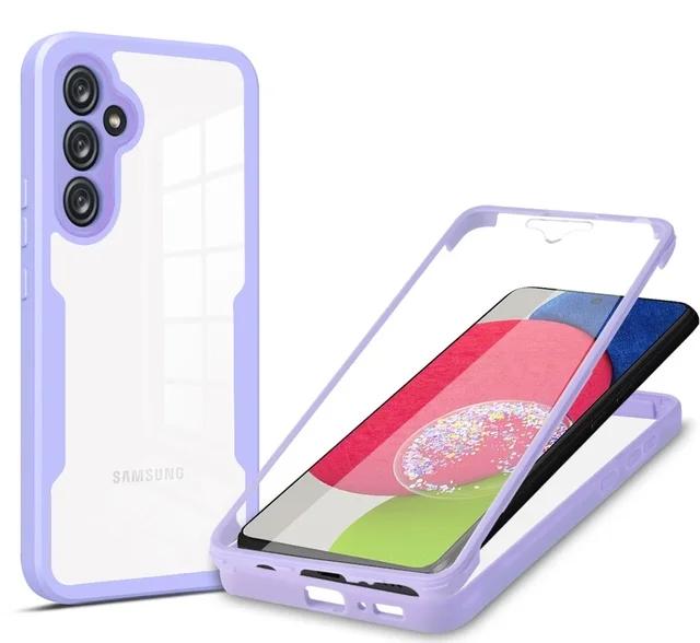 360° Plně krycí pouzdro pro Samsung Galaxy S25 S24 A56 A55 A34 A54 A35 A25 A15 A53 A33 A13 A14 A52 Nárazuvzdorné pouzdro s ochranou displeje