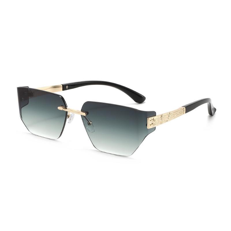 Stylish Frameless Metal Sunglasses for Women, Oversized Frames, European and American Style.