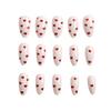 24 Pieces Of White With Burgundy Love Manicure Valentine'S Day Niche Girl Wearing Nail Red Love Fake Nails