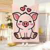 Cartoon Character PPinkS PigS Throw Lightweight G Flannel Blanket Soft Skinfriendly for Summer Cooling