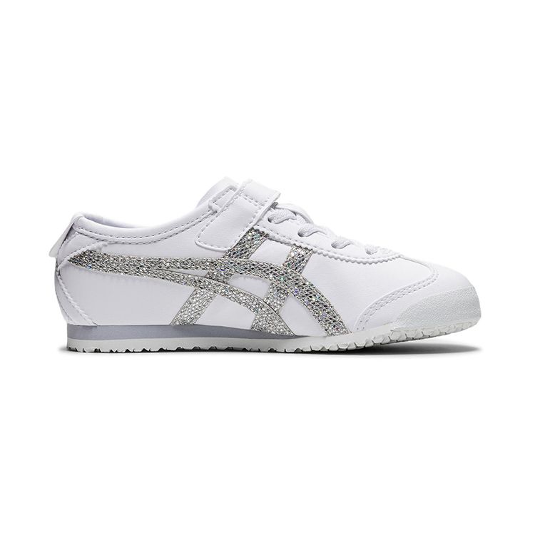 ONITSUKA TIGER Candy Glitter Mexico 66 Comfortable Low-Top Kids Running Shoes Kids Sneaker White Silver 1184A172-100