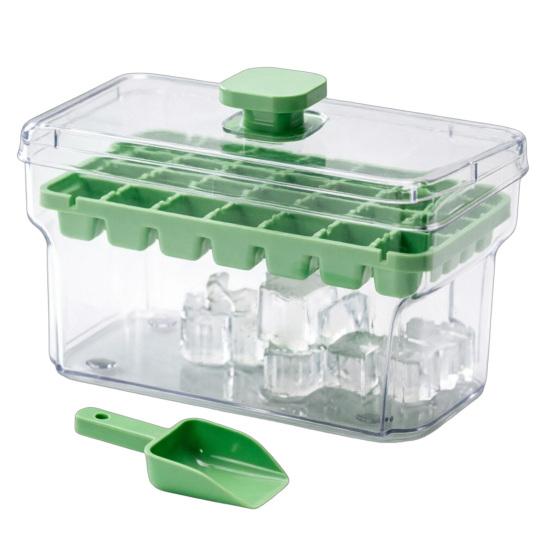 

Ice Cube Tray with Shovel And Storage Bin 34/68-Cavity Ice Cube Mold One-Button Quick Release BPA-free Ice Cube Maker for Freezer And Home S зелений