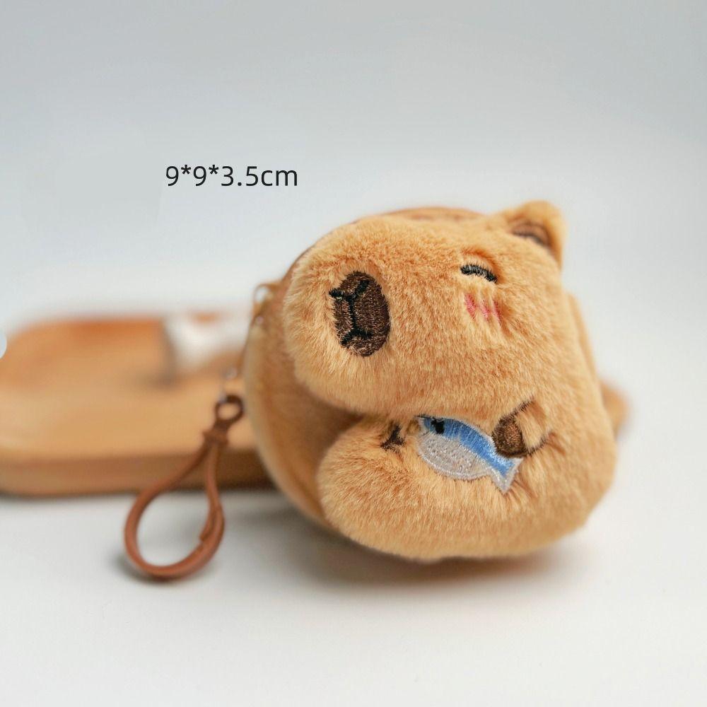 New Creative Capybara Anime Plush Coin Purse Kawaii Cartoon Bags Pendant Round Funny Lovely Headphone Bag