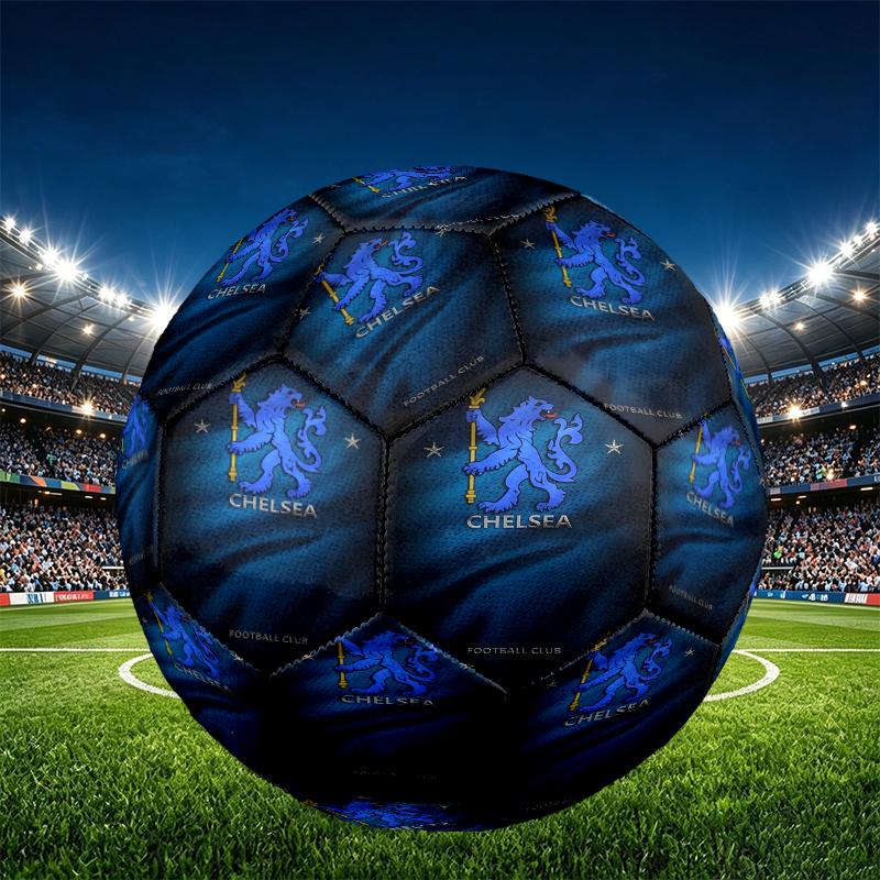 Chelsea F.C. Aufdruck Größe 5 Fußball, PU Abriebfester Fußball für Spieltraining und tägliches Üben, Geburtstagsgeschenk für Fußballfans