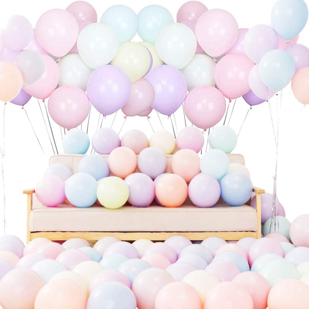 

HIRAISM Macaron Balloons 300 Pieces Pastel Colors 10 Inch Extra Thick Mixed Color Set