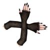 Spiderweb Patterned Long Stretchable Mesh Gloves for Halloween Costume Parties and Cosplay Event Stage Performances