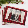 4pcs Non Slip Table Mat Rectangular Tableware Pad Household Christmas Placemat  Festival