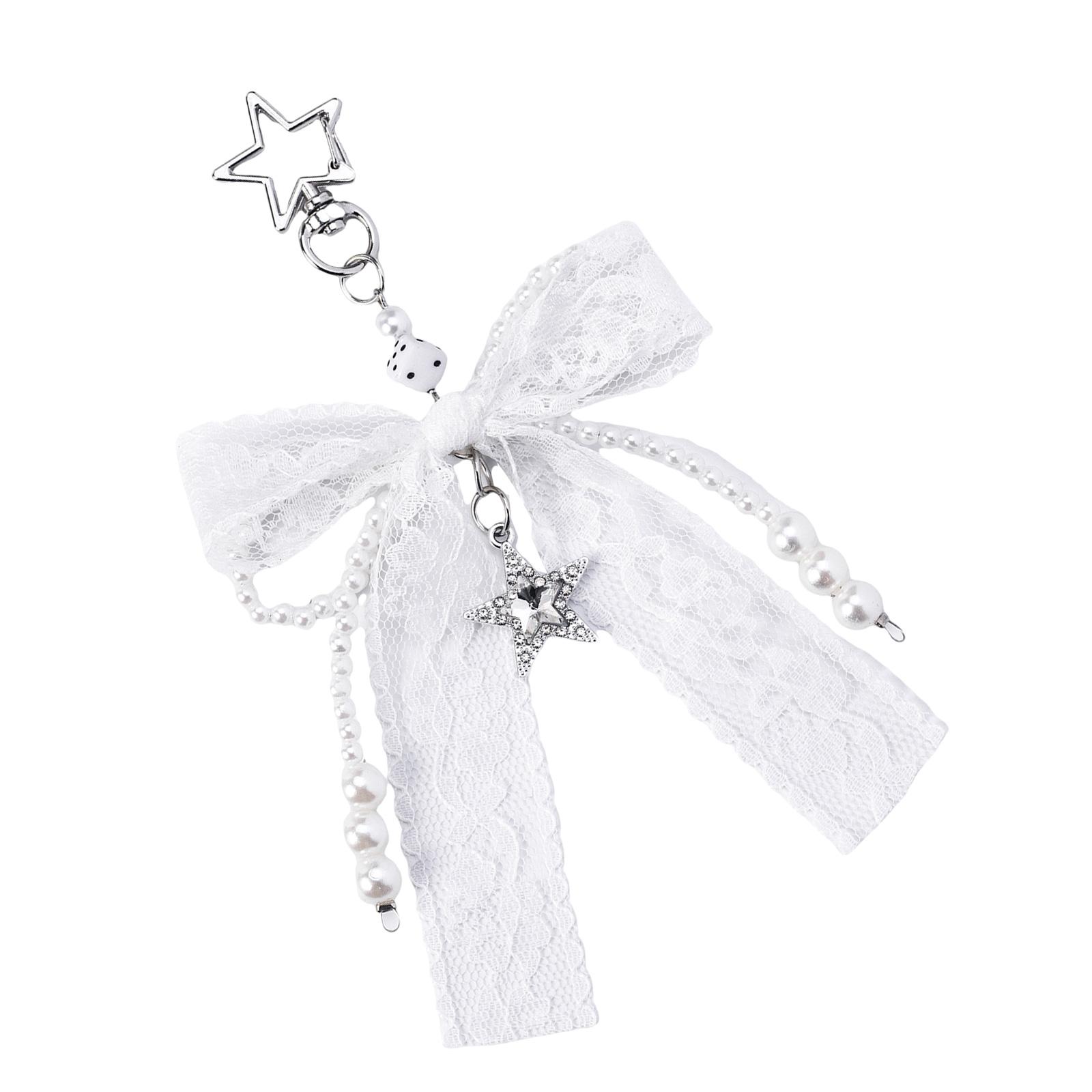 

Эстетичные брелоки-шармы с бантиками для женщин, для сумки, кошелька, рюкзака, аксессуары-шармы, подарки на День святого Валентина белый
