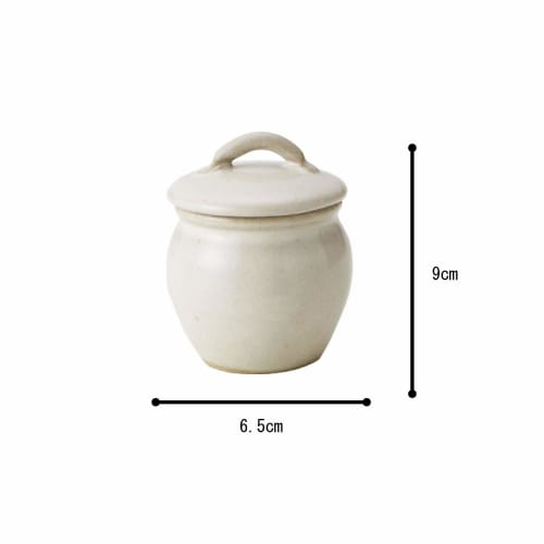 Rikizo Jyobi Round Jar, Small, White, Diameter 6.5cm x Height 9cm, Capacity 120ml, Made in Japan, R-922699