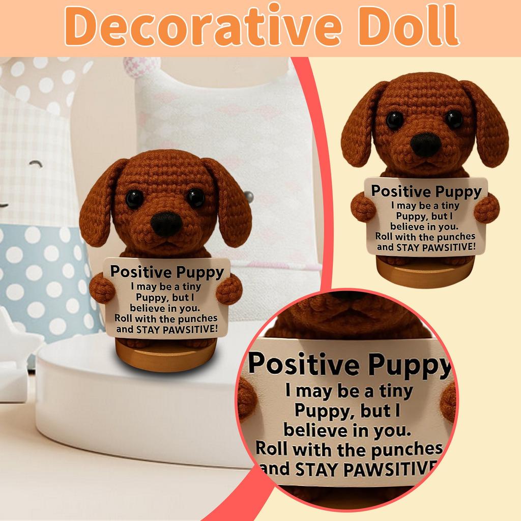 Positive Crochet Puppy Desktop Decoration Birthday Gift Holiday Gift