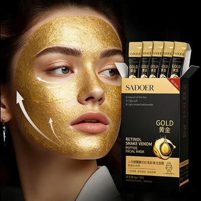 Retinol Maska z jadu węża Złota Maska do odmładzania skóry Głęboko nawilżająca Nawilżająca Kontrola oleju Zwężająca pory Produkty do pielęgnacji skóry dla mężczyzn i kobiet
