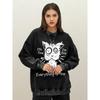Everything Is Fine Funny Dog Printed Woman Washed Sweatshirt Cotton Oversize Streetwear Fashion Vintage Sportswear Tops