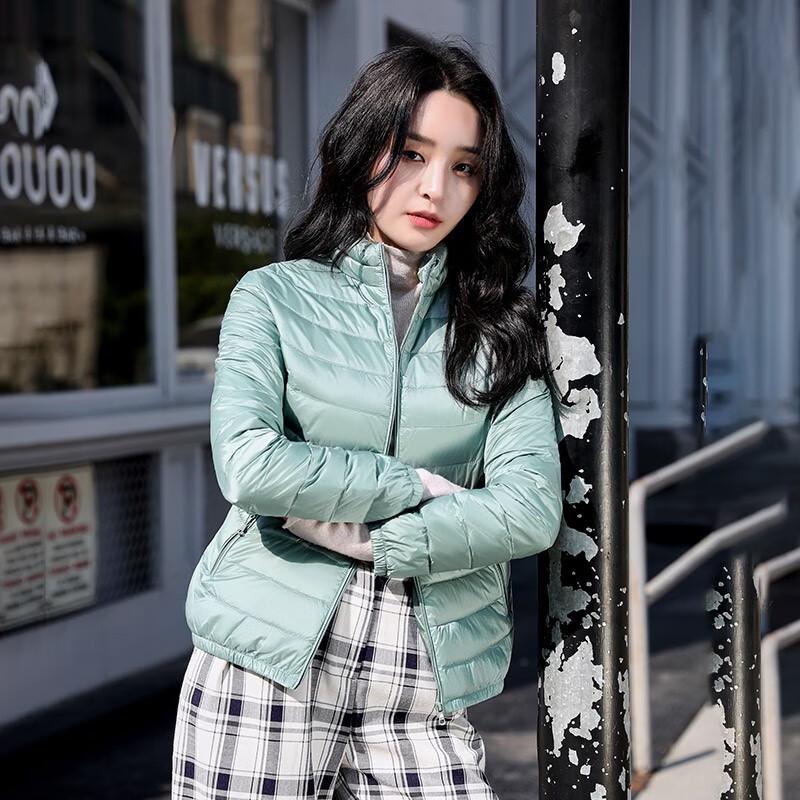 SNOW FLYING Women's Basic Stand-Collar Autumn Down Jacket