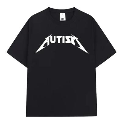 Autismus Metal Rock Meme T-Shirt Herren Damen Mode Hip Hop Kurzarm Übergroße T-Shirts 100% Baumwolle Komfort T-Shirts Streetwear