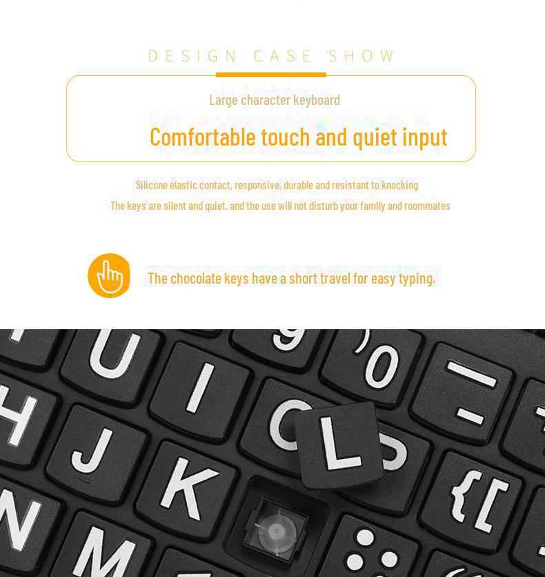 Large Print Wired Keyboard for Seniors - Chinese Font