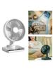 Desktop Clock Fan 90 Egree Shaking Head Height Wind Speed Adjustable 3600mAh Type-C Chargeable Light Portable Fan