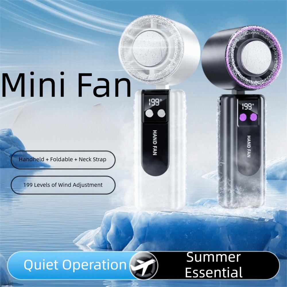 High Speed Portable Cooling Fan Semiconductor Refrigeration Mini Turbo Fan Handheld Fan  School