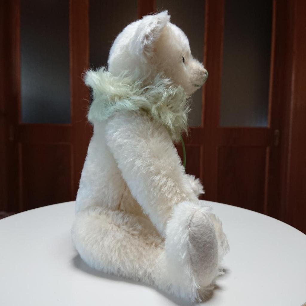 [USED] White Tag YUKI 26cm Steiff Teddy Bear with Certificate of Authenticity