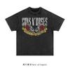 Vintage Gun Rose Rock Cotton Print Shortsleeved Tshirt