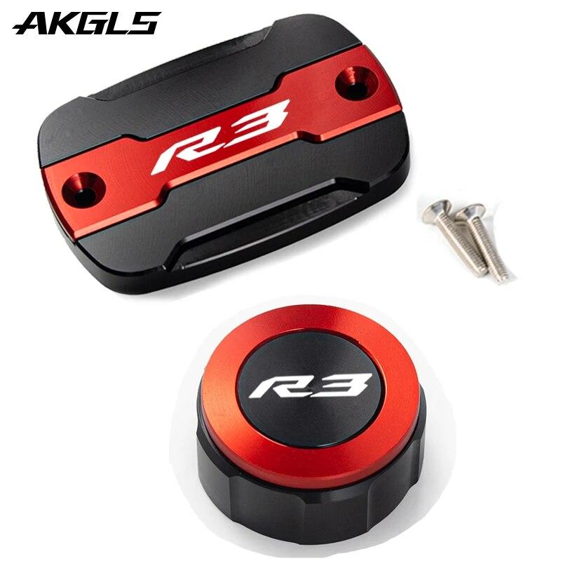 Für Yamaha YZF R3 YZF-R3 YZFR3 2015-2022 Motorrad vorderer und hinterer Bremsölkappen-Schutz und Öleinfülldeckel R3 Zubehör