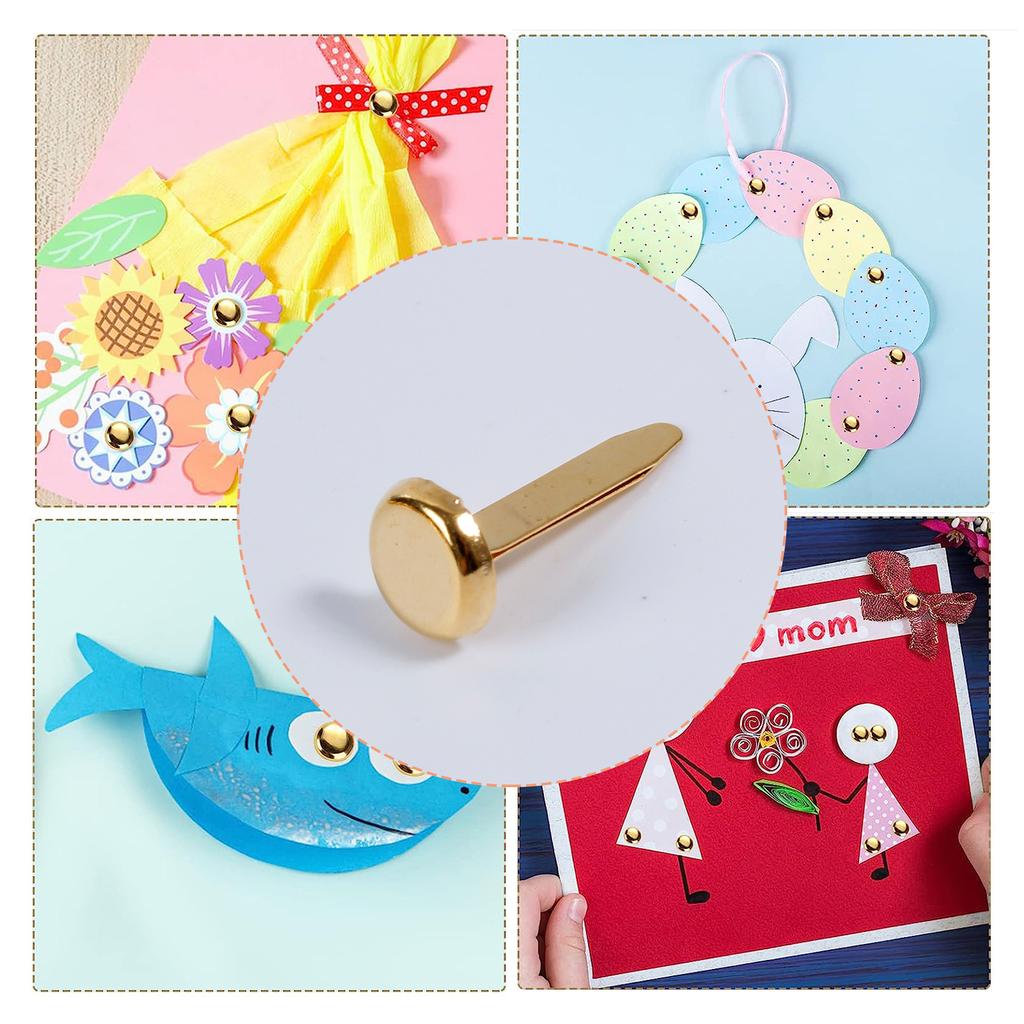 100 ks Papírové sponky Rozdělovací kolíky Klipy s kulatou hlavou pro školu kancelář Scrapbooking Papír Papírové sponky Řemeslné DIY Řemesla Zlaté