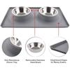 Benepaw Stainless Steel Double Dog Bowl With Silicone Mat Nontoxic Nonslip No Spill Pet Water Food Bowl Cat Puppy Feed Drinking