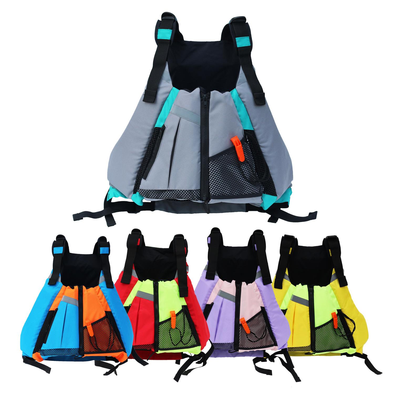 

Новый спасательный жилет для спорта и развлечений, дышащий и портативный, небольшая кожаная гребная лодка, короткая, для плавания, для взрослых, среднего размера