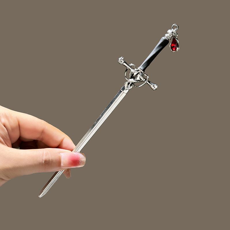 DIY Creative Sword Hair Stick Hairpins Headwear Chinese Sword Hair Fork Buns Punk Hairpin Women Trendy Hair Accessories