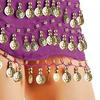 Belly Dance Hip Scarf Women Waist Scarf Belly Dance Skirt with 98 Golden Coins Knot Tying Hip Wrap for Dance Training Performance Beach Wear
