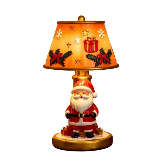 Bedroom Holiday Decor Christmas Lighted Table Lamp, Santa Claus Reindeer Garden Balcony Ornaments Desktop Ornament for Living Room Indoor Home