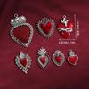 7 Pcs Vintage Heart Pendant Metal Heart Pendant Charm Gothic Jewelry DIY Accessories for DIY Necklace Bracelet Earring