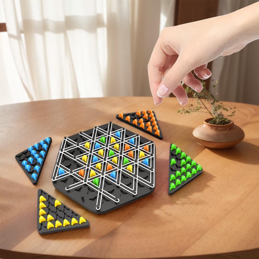 New Geometry Chain Chess Puzzle Triangle Chess Desktop Game Rubber Band Training Family Interaction Exercise Thinking Toys Gifts