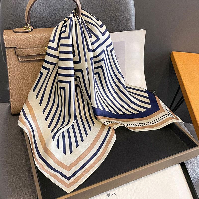 Szalik 100% Jedwab Damski Jedwab Morwowy Luksusowy Wysoka Jakość Kwadratowy Modny Nadruk Chustka do Włosów Chustka na Szyję Szal Damski Zawijki Hidżab Bandana Szaliki