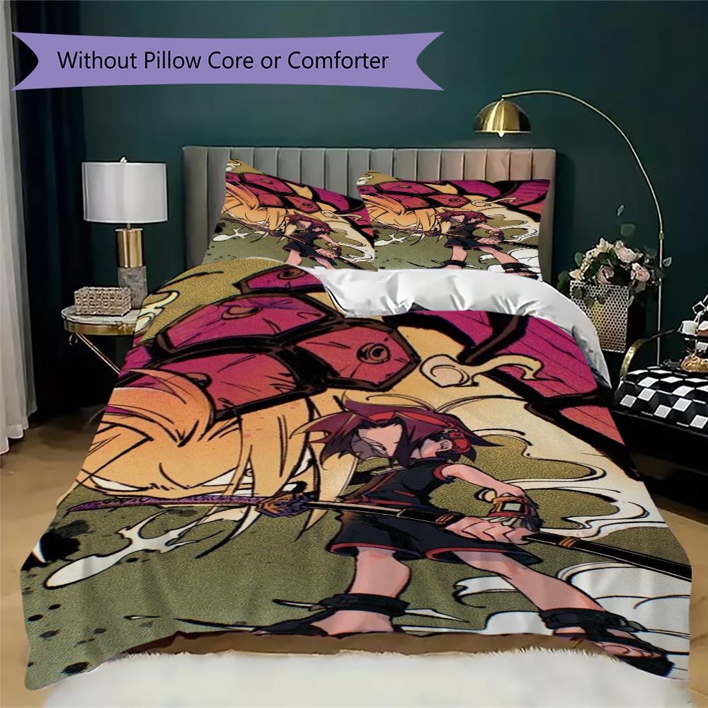 Shaman King Anime Pattern Bedding Uilt Set Uilt Cover Pillowcase Home Decoration Birthday Gift (1 * Duvet Cover + 2 * Pillowcase Without Core)154