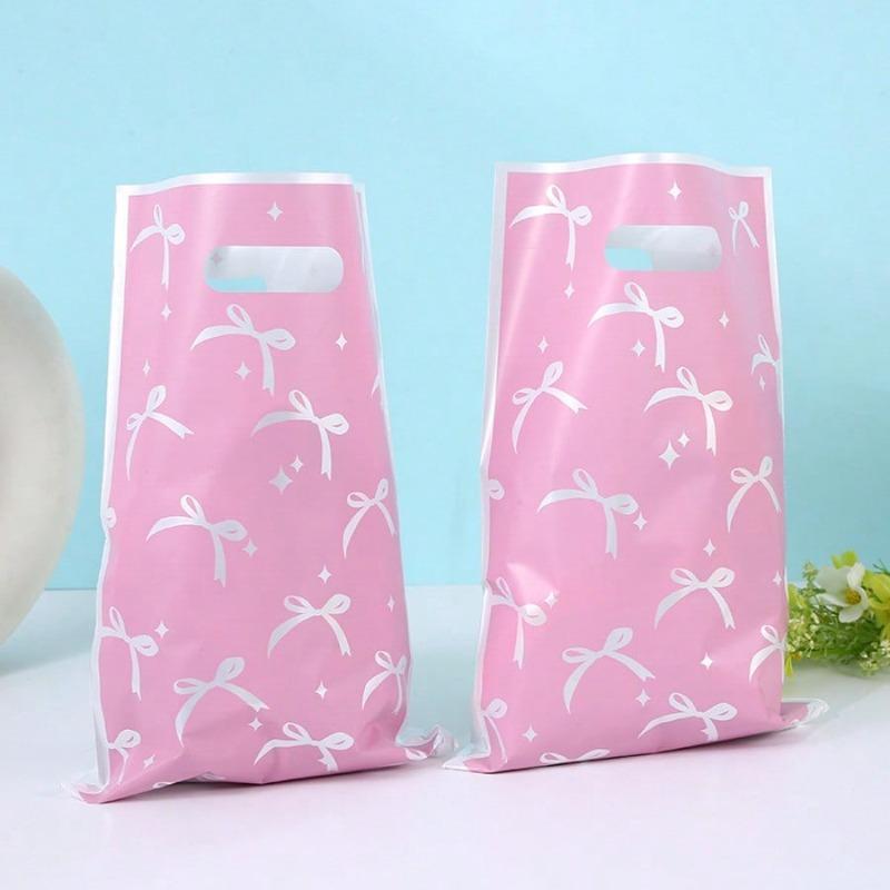 Pink Bow Party Favor Bags Bow Coquette Goody Candy Bags, Pink Bow Party Treat Bags Coquette Party Supplies Decorations for Pink Coquette Bow