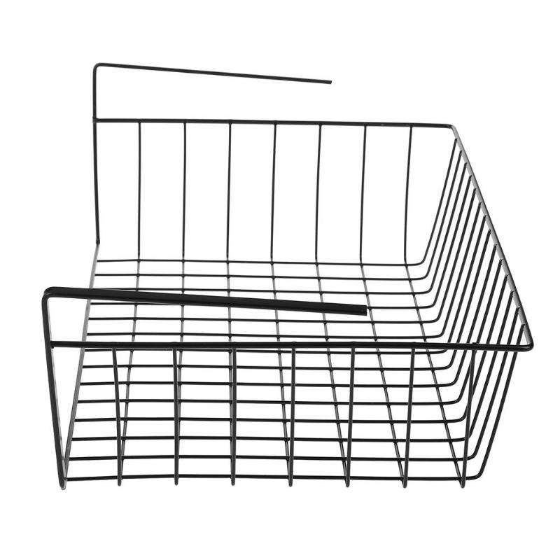 Hanging Under Shelf Storage Iron Cabinet Closet Desk Home Kitchen Hanging Mesh Basket Wire Bookcase Shelf Block Rack Organizer