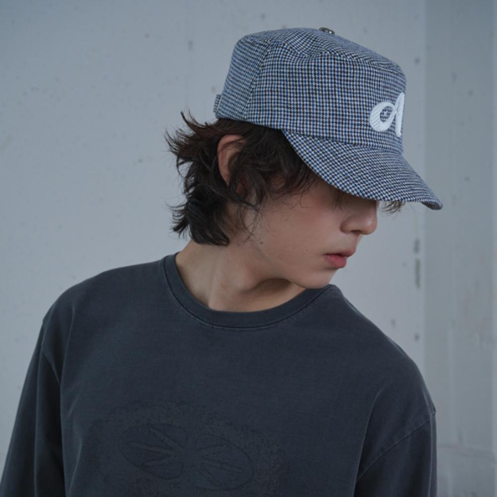 Allincomplete Linen Houndstooth Fillbox Cap