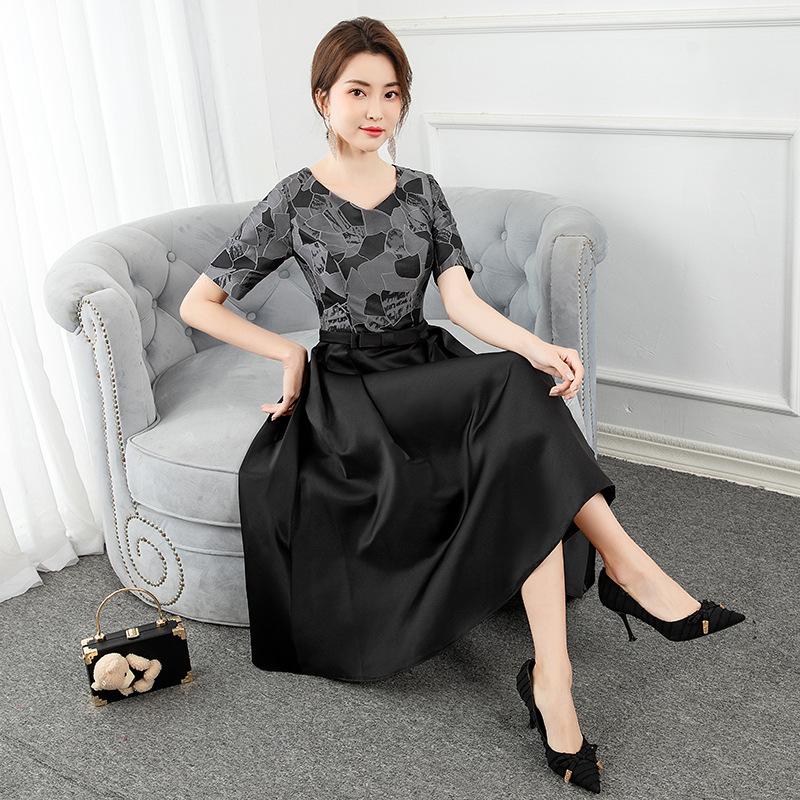 Small dress dress, new big choir performance dress, graduation medium and long temperament elegant dinner dress