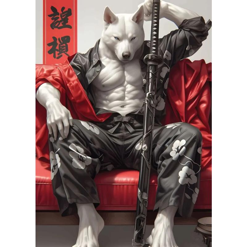 

Современные животные самураи картины на холсте принты абстрактные крутые животные настенное искусство постер для гостиной домашний декор безрамный 21*30cm No Frame