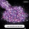 Colla di Cristallo Fai da Te Mix Glitter: Canapa Fatta a Mano, Polvere Fine, Laser, Paillettes Glitter Esagonali, 20ml