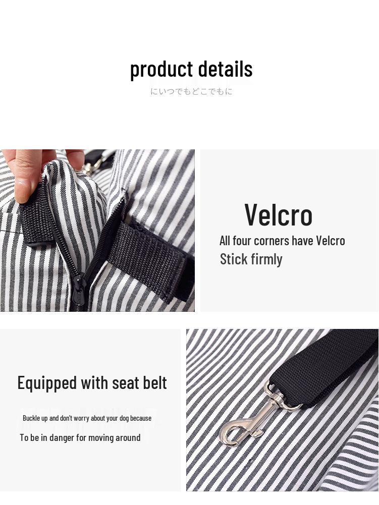 Universal All-Season Car Rear Seat Dog Bed: Removable, Washable, Handbag-Style Design.