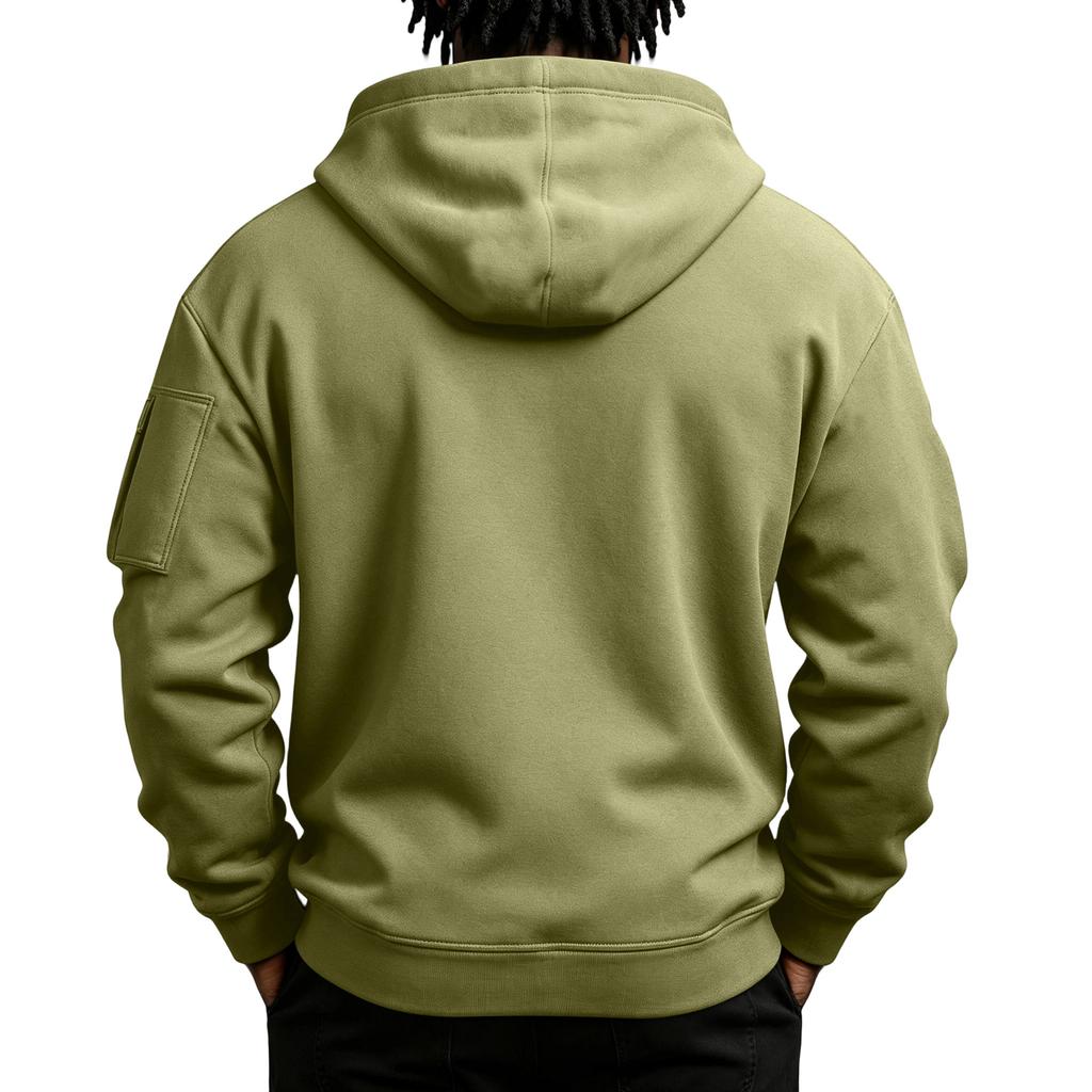 Herren Zip-Up Kapuzenjacke mit mehreren Taschen Sportlich-Lässiges Oberteil für den täglichen Gebrauch