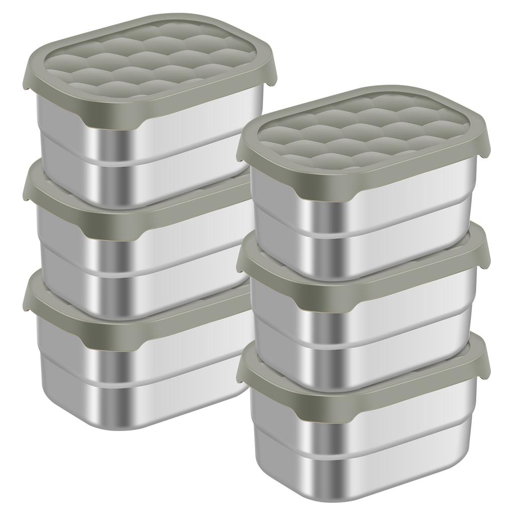3/6 Pcs Stainless Steel Food Storage Box Reusable Storage Box with Sealed Lids Fresh Keeping Boxes Easy To Use Storage Container