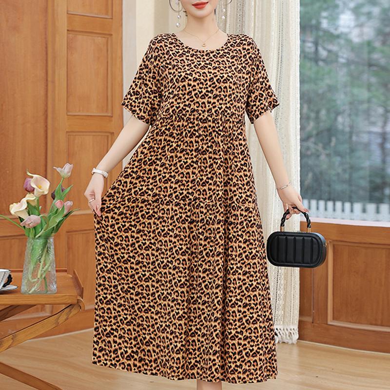 Damenkleid, Sommer, Vintage-Kleidung, lässig, kurzärmelig, langes Kleid für Damen, Sommer-Outfit